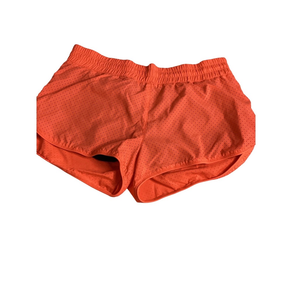 Lorna Jane Neon Orange Perforated 2-in-1 Running Shorts with Liner Womens